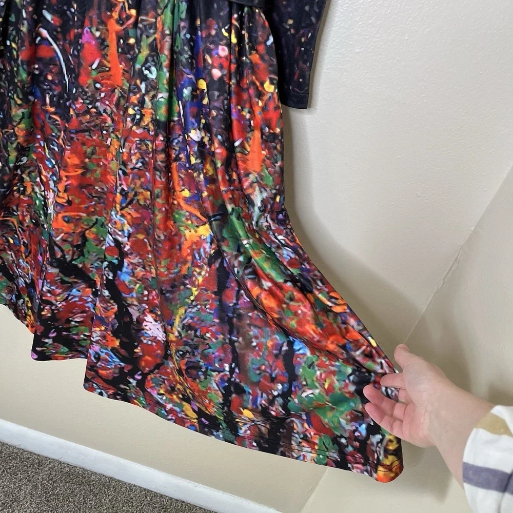 Women's Dress Whimsigoth Art To Wear Abstract‎ Evening Dark Romantic Long Sleeve - Picture 6 of 11